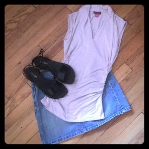 Blush colored sleeveless top